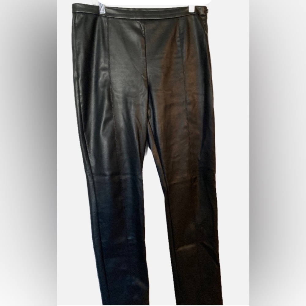 Truth by Republic Faux Leather Leggings, side zip Womens M